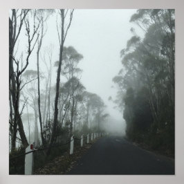 Misty road up kunanyi/Mt Wellington Tasmania Poster