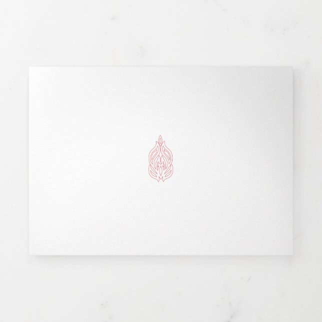 Misty Rose, flush Mahogany, dekoratives Design Dreifach Gefaltete Karte (Cover)