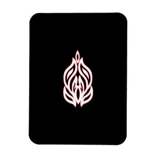 Misty Rose, flush Mahogany, dekoratives Design Magnet