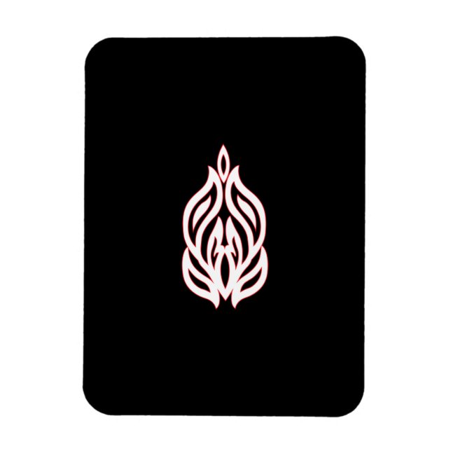 Misty Rose, flush Mahogany, dekoratives Design Magnet (Vertikal)