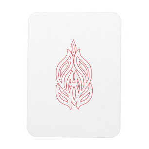Misty Rose, flush Mahogany, dekoratives Design Magnet