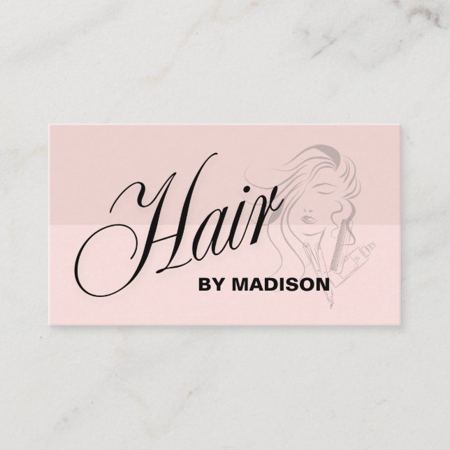 Misty Rose Haarstylist QR-Code  Visitenkarte (Vorderseite)