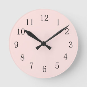 Misty Rose Rosa runde (mittlere Wall-Uhr) Wanduhr