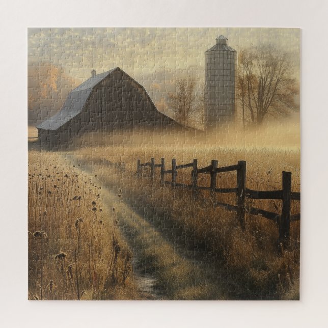 Misty Rural Farm Scene (Vertikal)