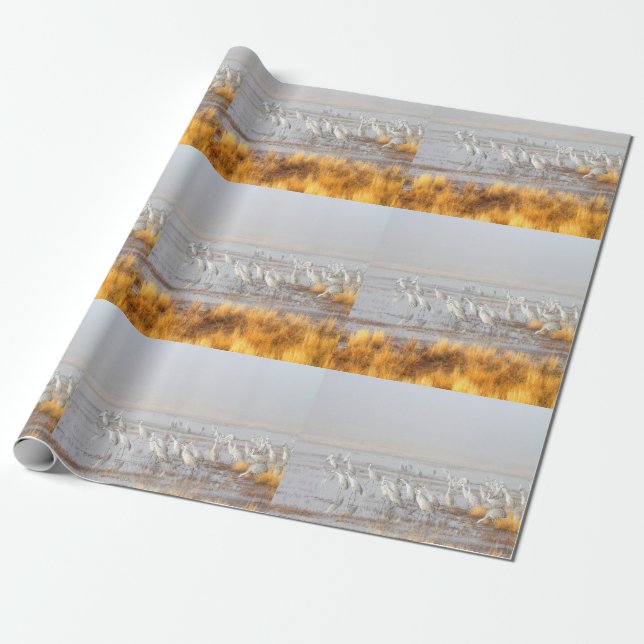Misty Sandhill Cranes Geschenkpapier (Ungerollt)