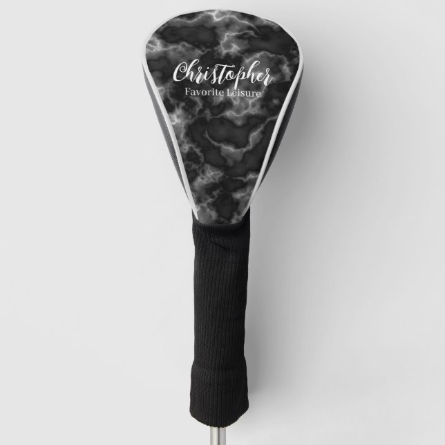 Misty Smoke Black Gray Golf Headcover (Vorderseite)