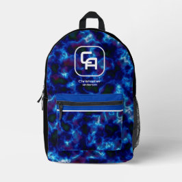 Misty Smoke Monogram Blue Bedruckter Rucksack