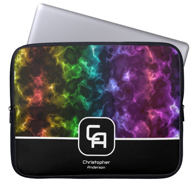 Misty Smoke Monogram Multicolors Laptopschutzhülle (Vorderseite)