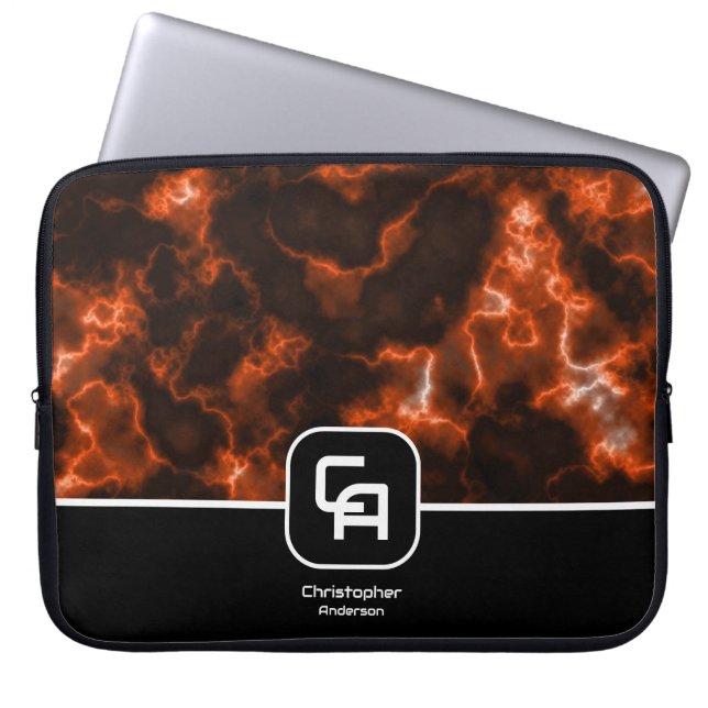 Misty Smoke Monogram Orange Laptopschutzhülle (Vorderseite)