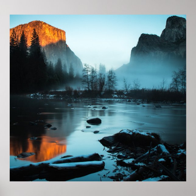 Misty Sunset in Yosemite Poster (Vorne)