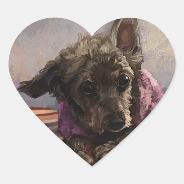 Misty the Poodle Herz-Aufkleber (Vorderseite)