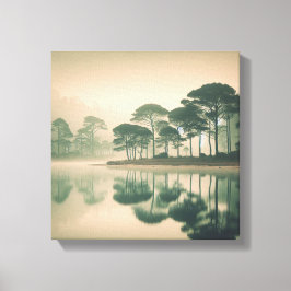 Misty Tranquil Lake View – Canvas Wall Art Leinwanddruck