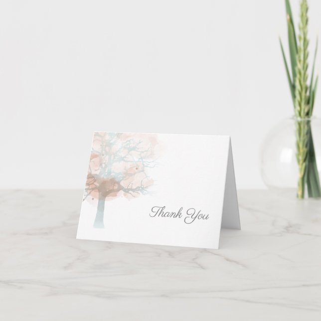 Misty tree danke Karte (Vorderseite)