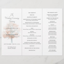 Misty tree Tri-Fold Hochzeitsprogramm