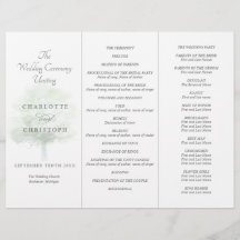 Misty tree Tri-Fold Hochzeitsprogramm