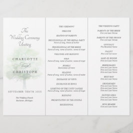 Misty tree Tri-Fold Hochzeitsprogramm
