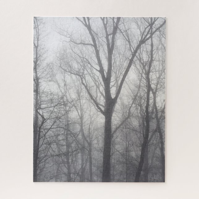 Misty Trees Gray Woodland (Vertikal)