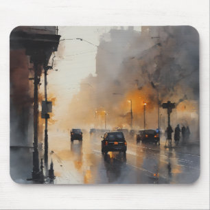 Misty Urban Abend Mousepad