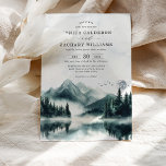 Misty Watercolor Mountain Pine Forest Wedding Einladung<br><div class="desc">Diese Hochzeitseinladung präsentiert wunderbar eine stimmungsvolle Bergwelt mit scheußlichen Kiefernwäldern und sanftem Nebel und schafft eine Atmosphäre des Geheimnisses und der Romantik. Ideal für naturliebende Paare, verbindet es rustikalen Charme mit elegantem Design. Die coolen Farbtöne und die faszinierende Kulisse verleihen dem Ganzen ein Gefühl von Ruhe und Intimität, während die...</div>