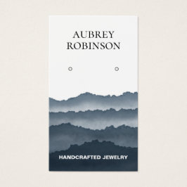 Misty Watercolor Mountains Blue Gray Display Card
