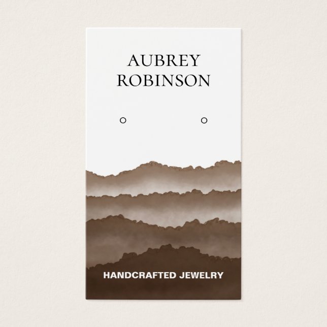 Misty Watercolor Mountains Brown Display Card (Vorderseite)