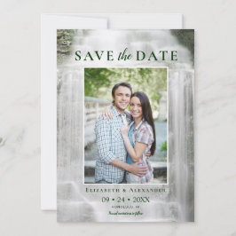 Misty Waterfall Wedding Foto Save the Date