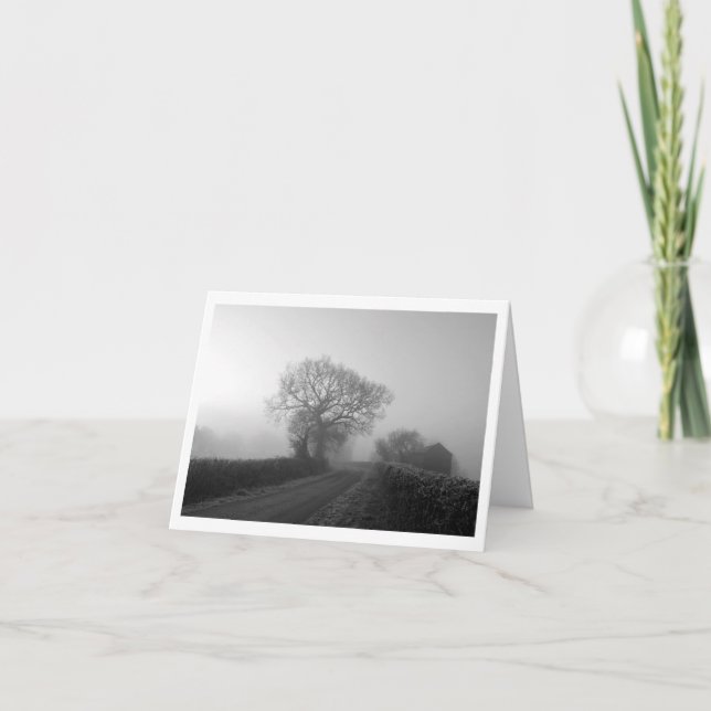 Misty Winter Morning: Cheshire, England Karte (Vorderseite)