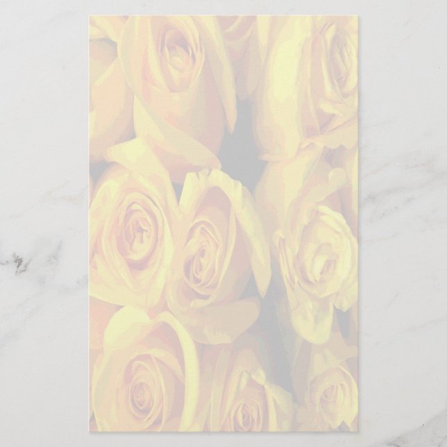 Misty Yellow Roses Briefpapier (Vorderseite)