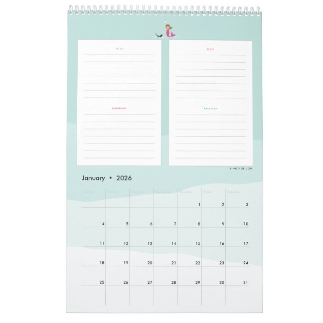 Mistyqe Meerjungfrau Planer Kalender (Jan 2026)