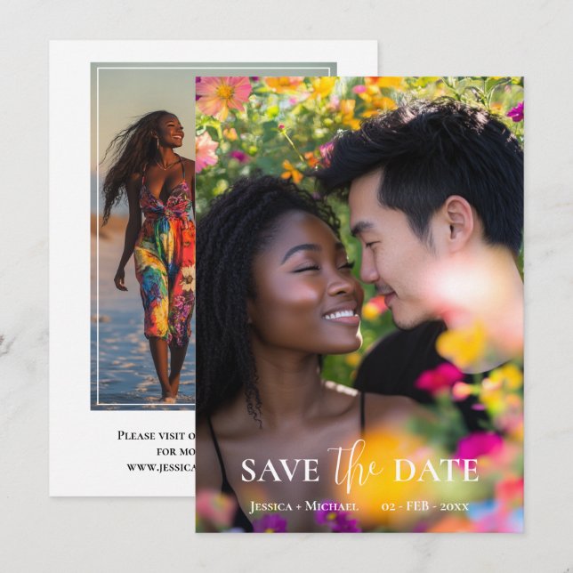 Mit 2 Fotos ätherisches Blut Save The Date (Vorne/Hinten)