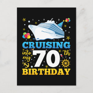 Mit 70 in meine Geburtstagsparty cruisen Postkarte