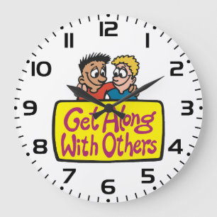 Mit anderen auskommen Freunde Freundlichkeit und E Große Wanduhr