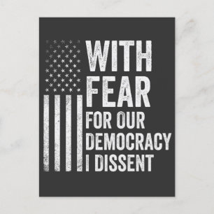 Mit Angst um unsere Demokratie abweichend Amerikan Postkarte
