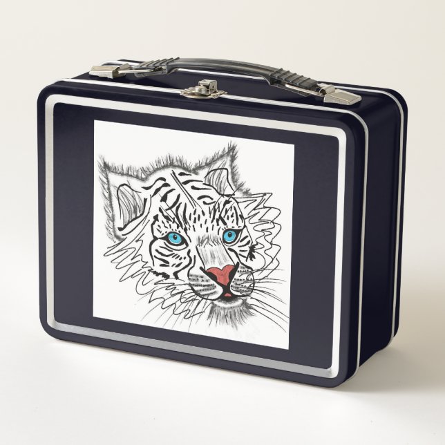 Mit Augen Babytiger Metall Brotdose (Vorderseite)