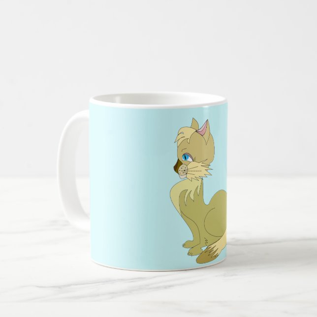 Mit Augen Gelbe Katze Tasse (Vorderseite Links)