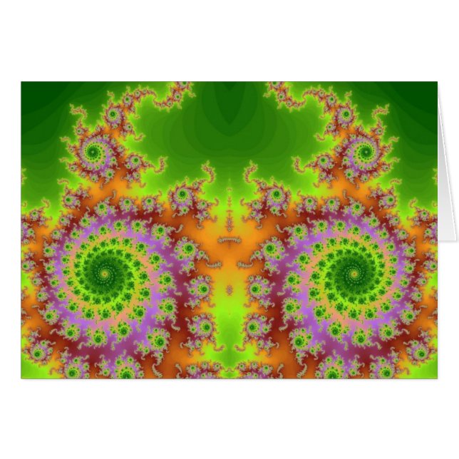 Mit Augen grünes Fraktal (Vorderseite (Horizontal))