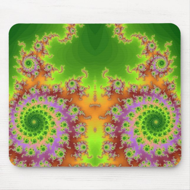 Mit Augen grünes Fraktal Mousepad (Vorne)