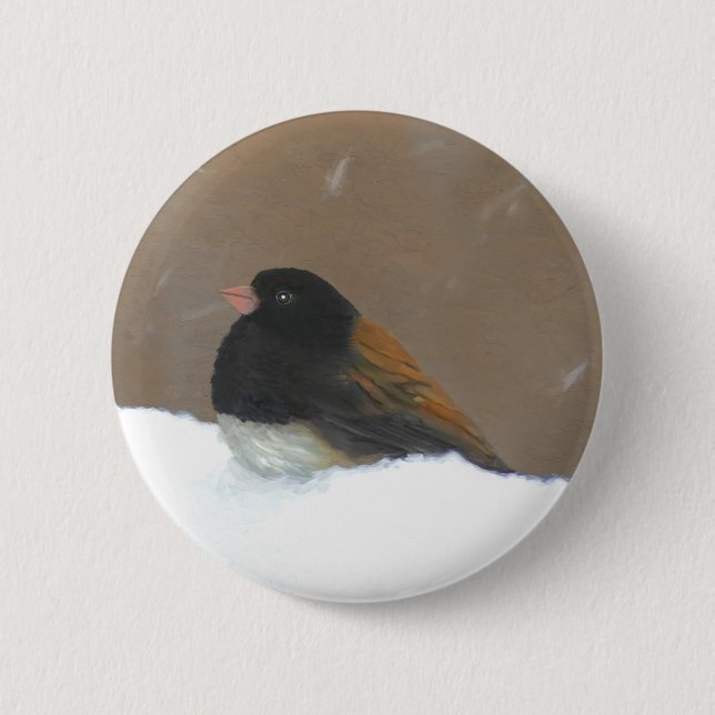 Mit Augen Junco-Malerei - Original Bird Art Button (Vorderseite)