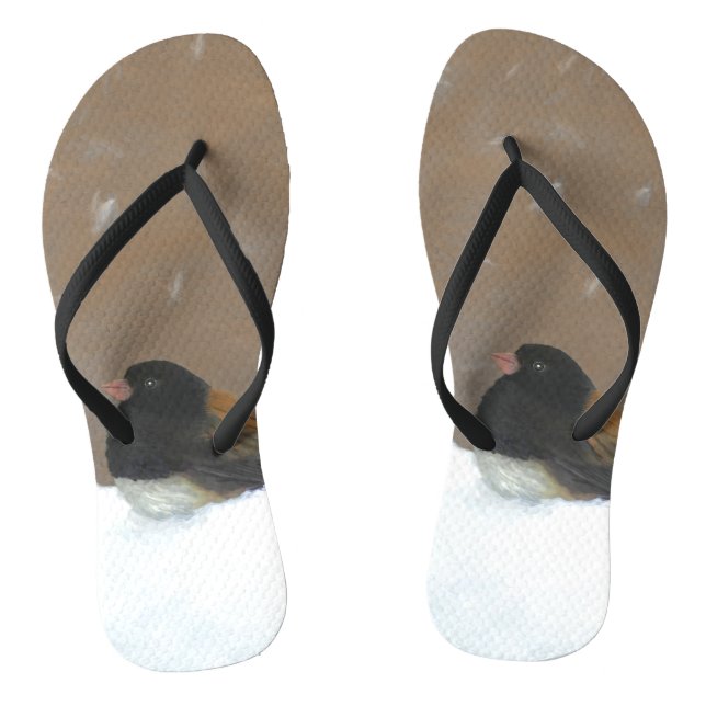 Mit Augen Junco-Malerei - Original Bird Art Flip Flops (Fußbett)