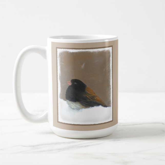 Mit Augen Junco-Malerei - Original Bird Art Kaffeetasse (Links)