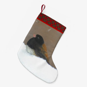 Mit Augen Junco-Malerei - Original Bird Art Kleiner Weihnachtsstrumpf