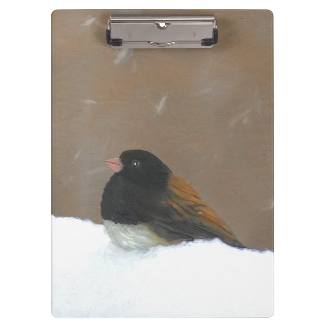 Mit Augen Junco-Malerei - Original Bird Art Klemmbrett (Vorderseite)