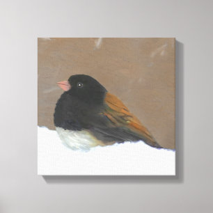 Mit Augen Junco-Malerei - Original Bird Art Leinwanddruck