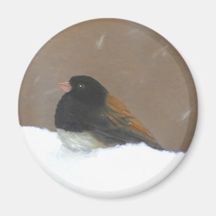 Mit Augen Junco-Malerei - Original Bird Art Magnet