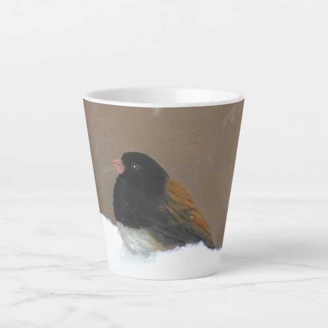 Mit Augen Junco-Malerei - Original Bird Art Milchtasse (Vorderseite)