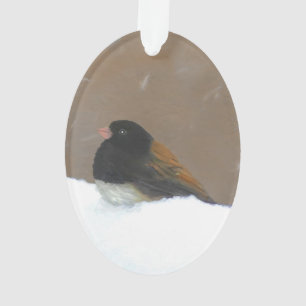 Mit Augen Junco-Malerei - Original Bird Art Ornament