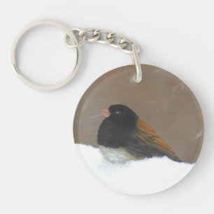 Mit Augen Junco-Malerei - Original Bird Art Schlüsselanhänger