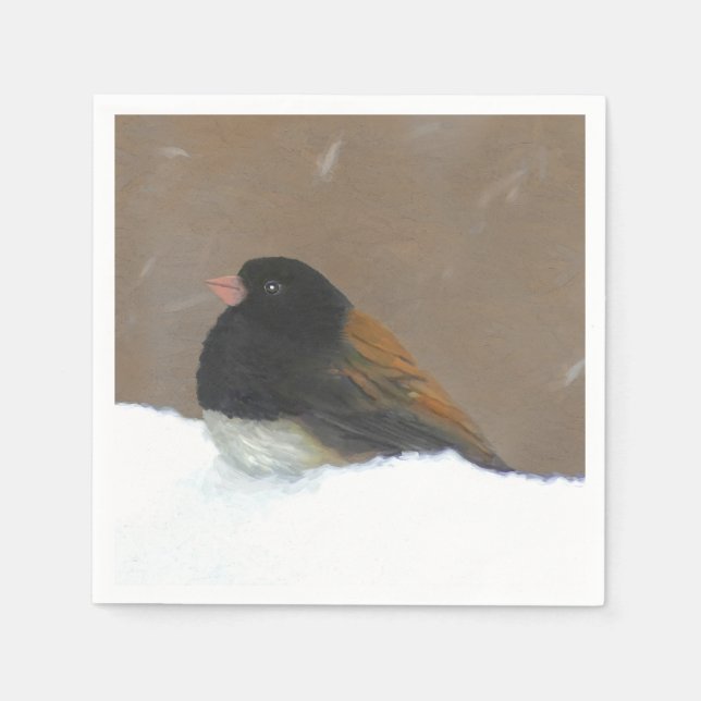 Mit Augen Junco-Malerei - Original Bird Art Serviette (Vorderseite)