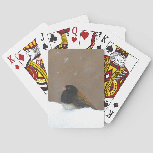Mit Augen Junco-Malerei - Original Bird Art Spielkarten (Rückseite)