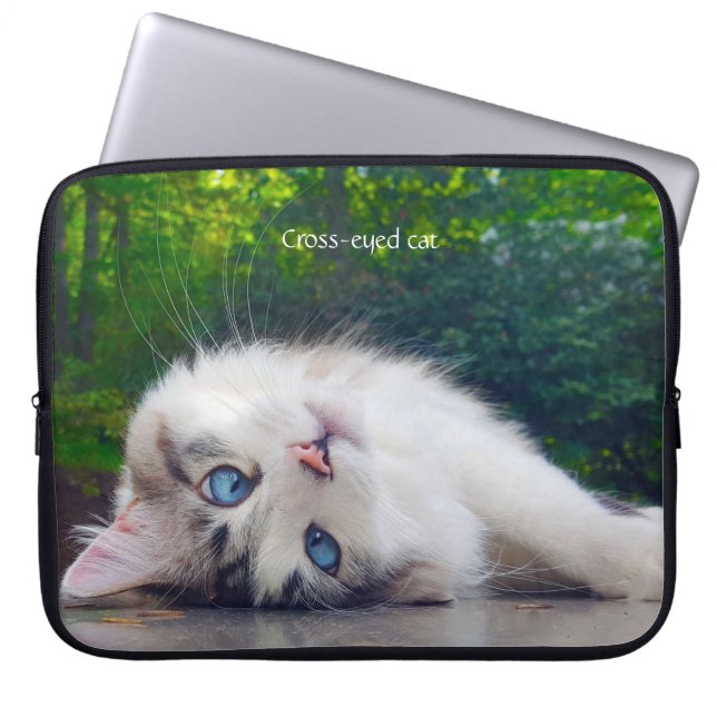 Mit Augen Katze Laptopschutzhülle (Vorderseite)